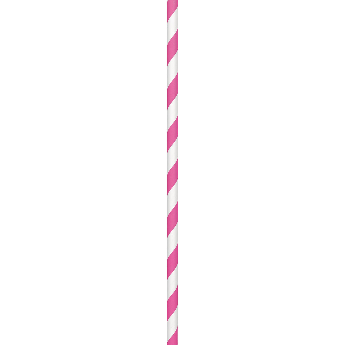 Bright Pink and White Stripe  Paper Straws  9 1/2" Paper Straws