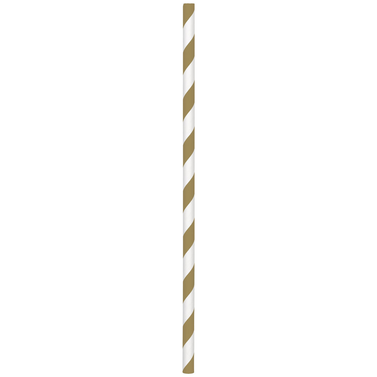 Gold and White Striped Paper Straws  9 1/2" Paper Straws