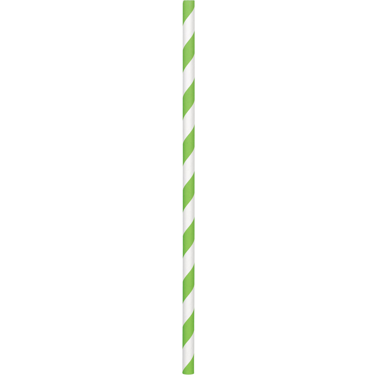 Kiwi and White striped  Paper Straws  9 1/2" Paper Straws