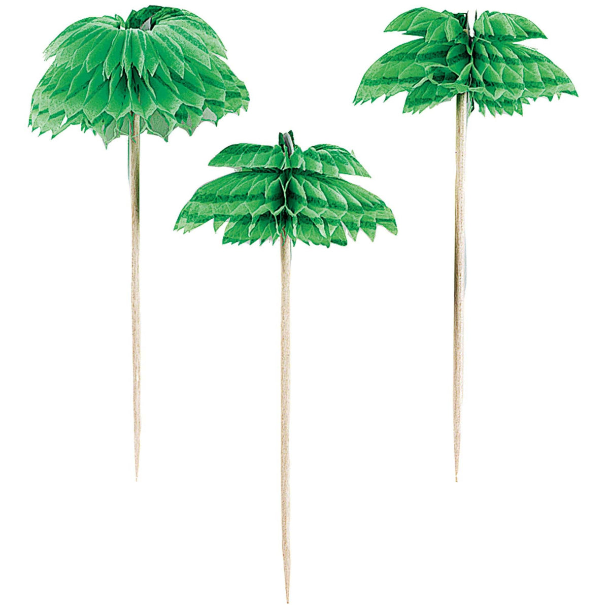 Palm Tree 4"  Honeycomb Picks Package of 12