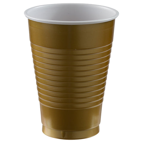 Gold 12 oz. Plastic Cups