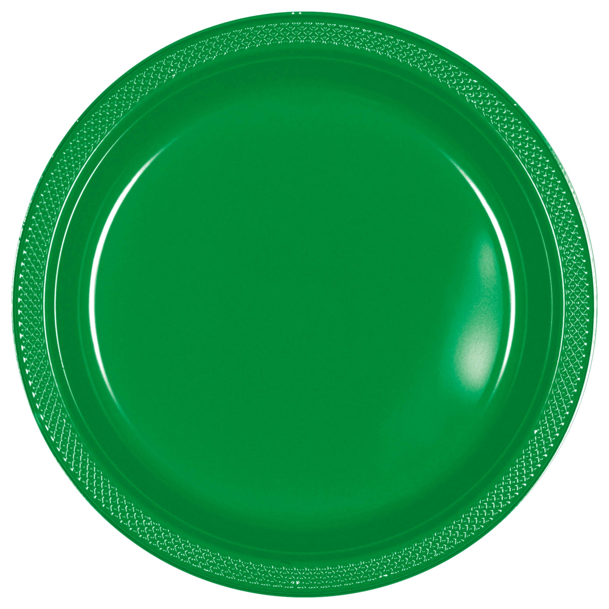 Festive Green 7" Round Plastic Plates 20 Count