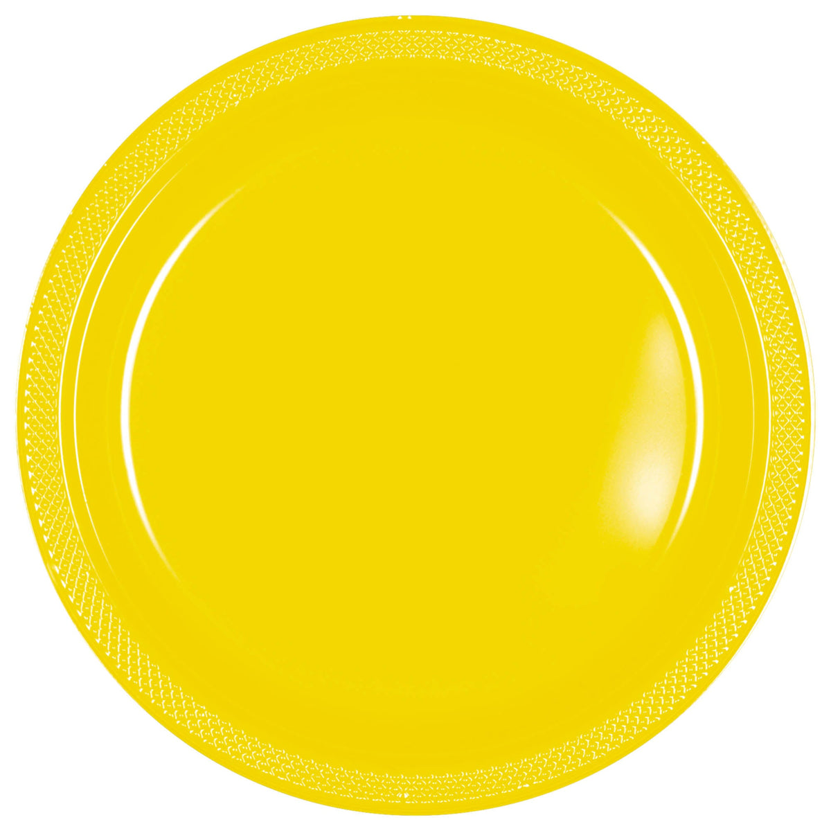 Yellow Sunshine 7" Round Plastic Plates 20 count