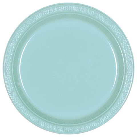 Robin's Egg Blue 7" Round Plastic Plates 20 count