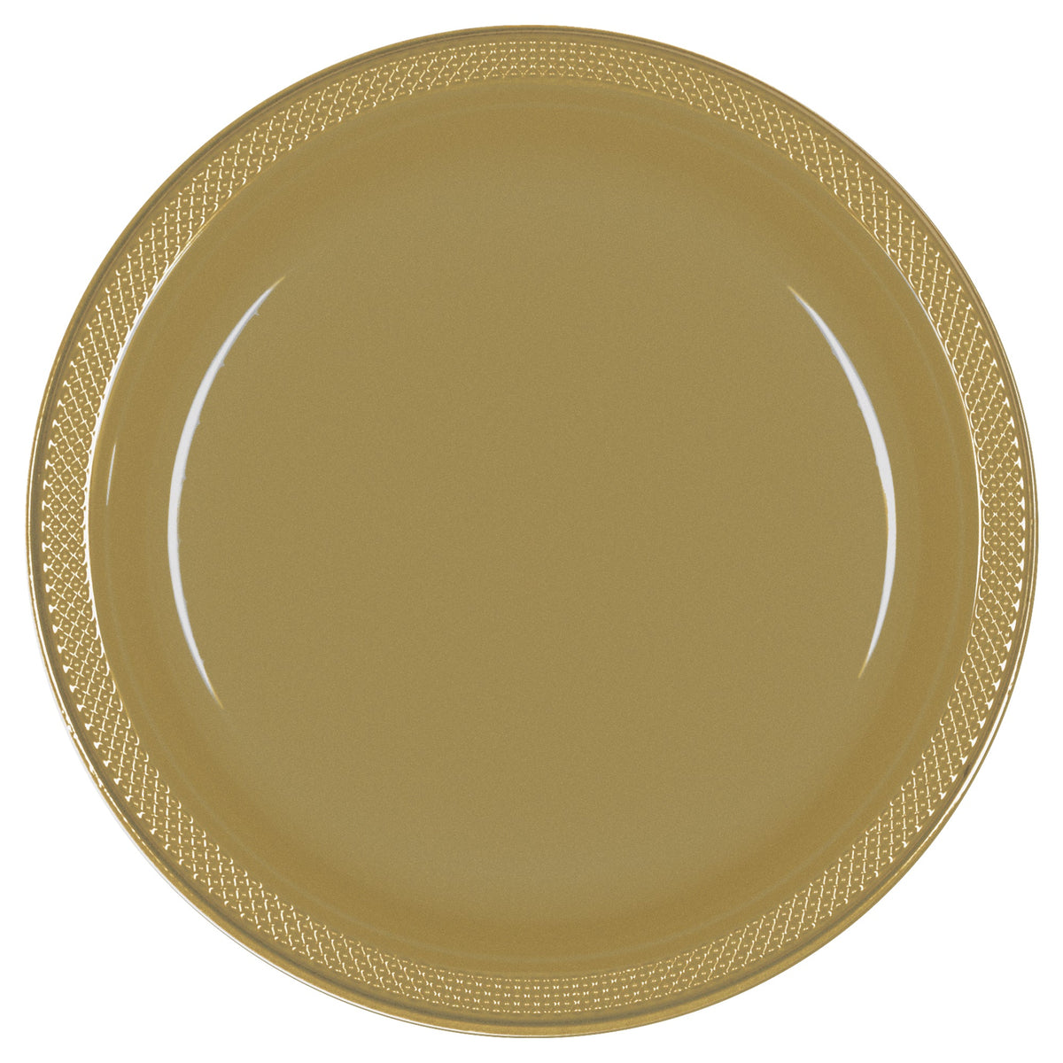Gold 7" Round Plastic Plates 20 count