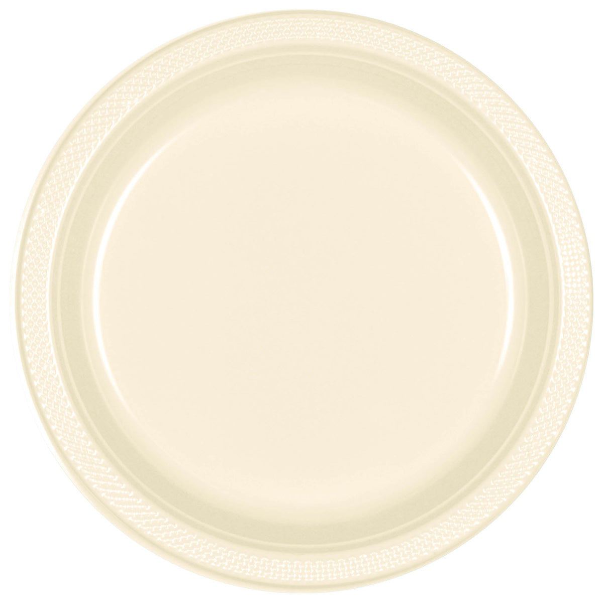 Vanilla Creme 7" Round Plastic Plates  20 count