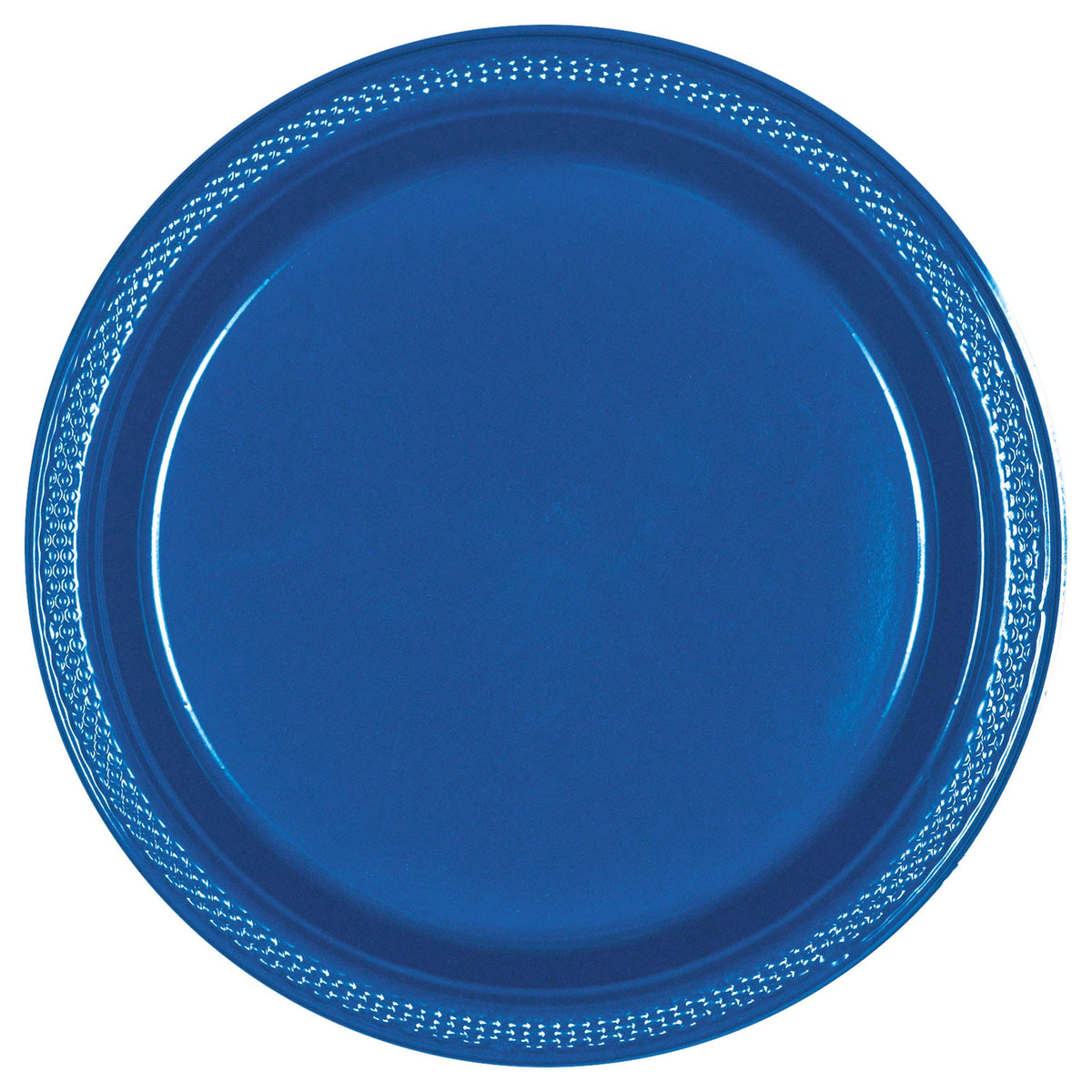 Bright Royal Blue 10" Round Plastic Plates, 20 count