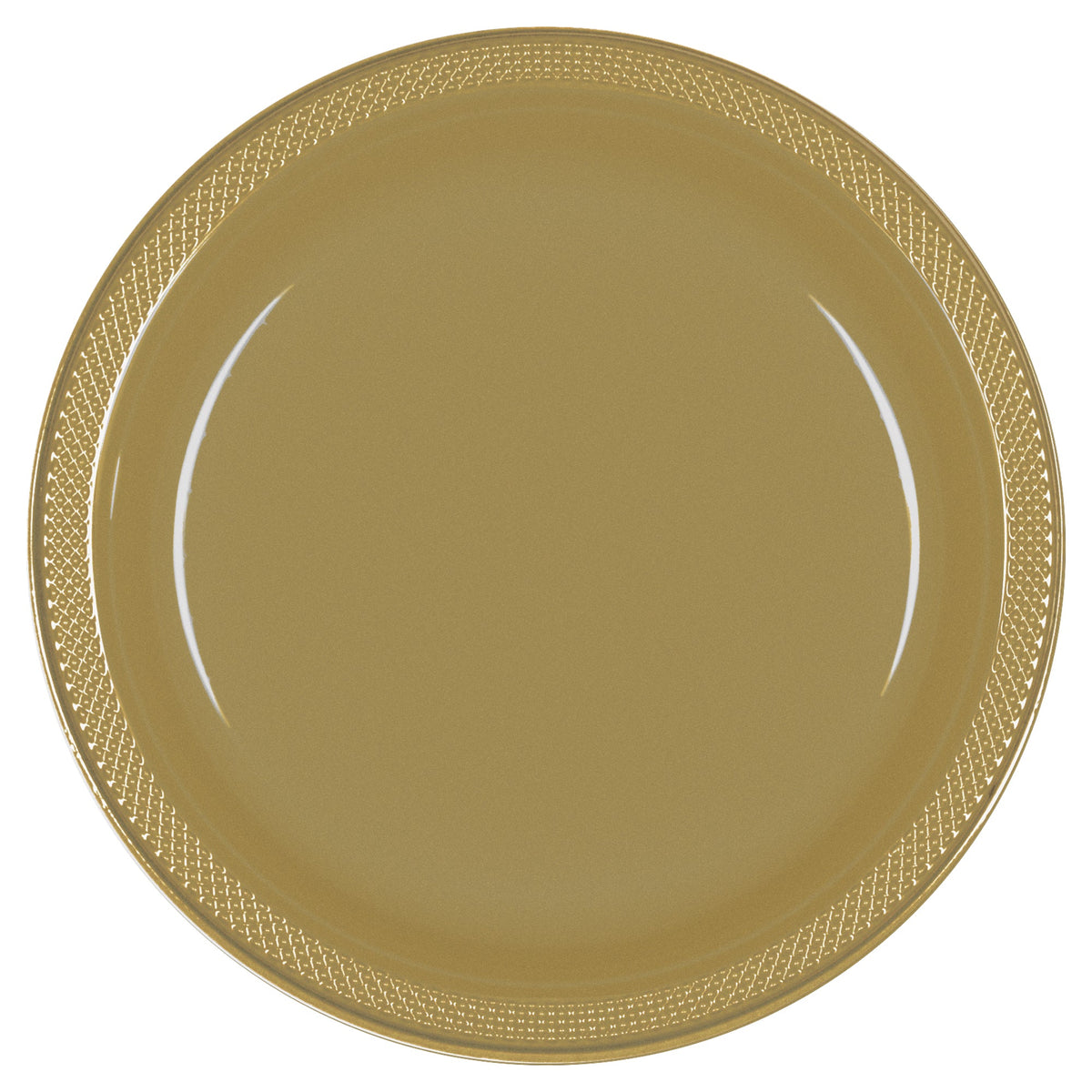 Gold 10" Round Plastic Plates, 20 count