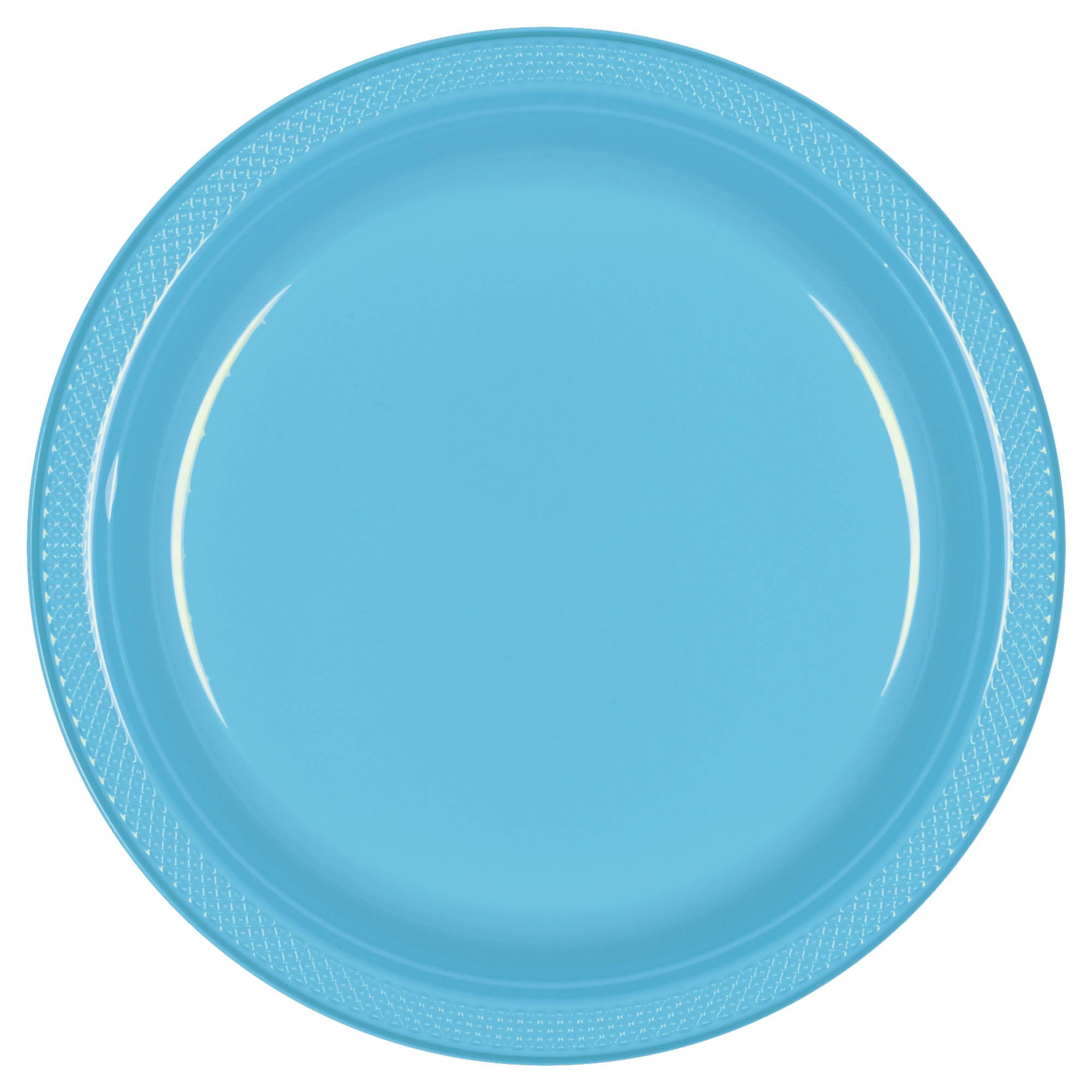 Caribbean Blue 10" Round Plastic Plates, 20 count