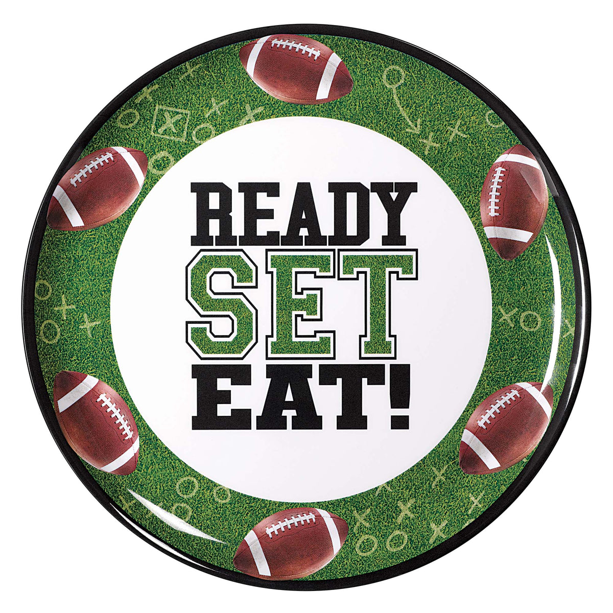 Football "Ready to eat?" Melamine 13" Round Platter