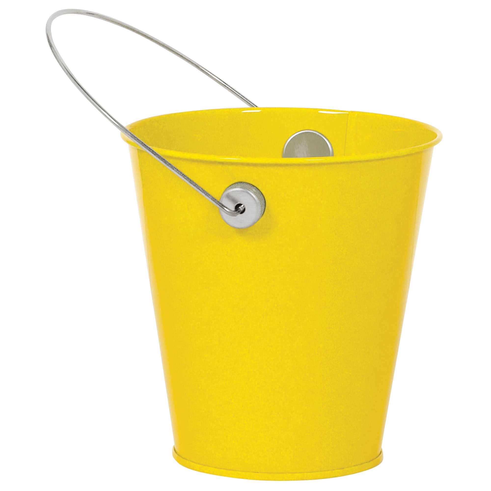 Yellow 4 1/2" Metal Bucket with Handle