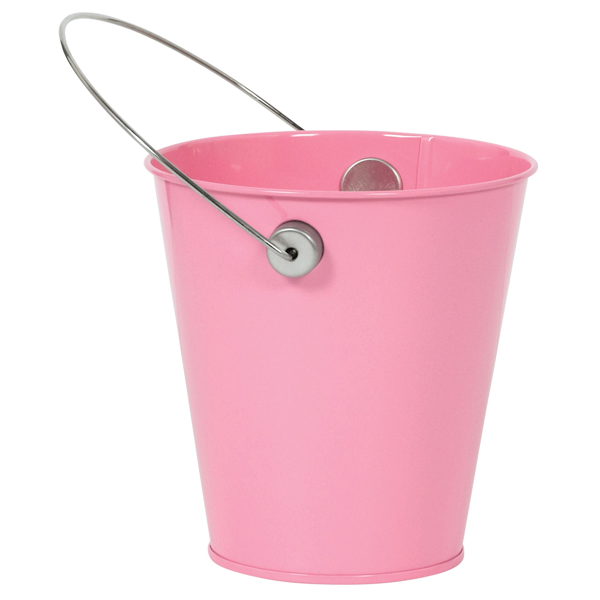 Pink 4 1/2" Metal Bucket with Handle