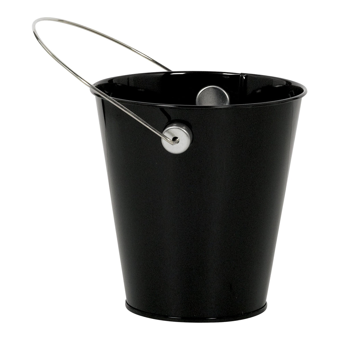 Black 4 1/2" Metal Bucket with Handle