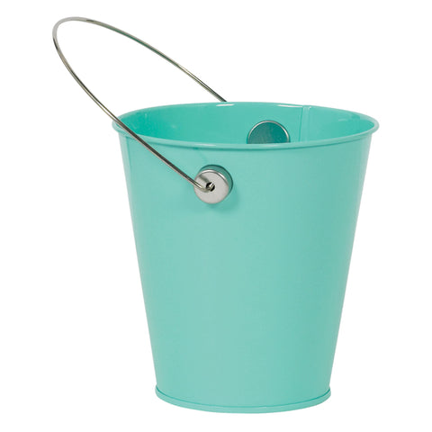 Robin's Egg Blue 4 1/2" Metal Bucket with Handle