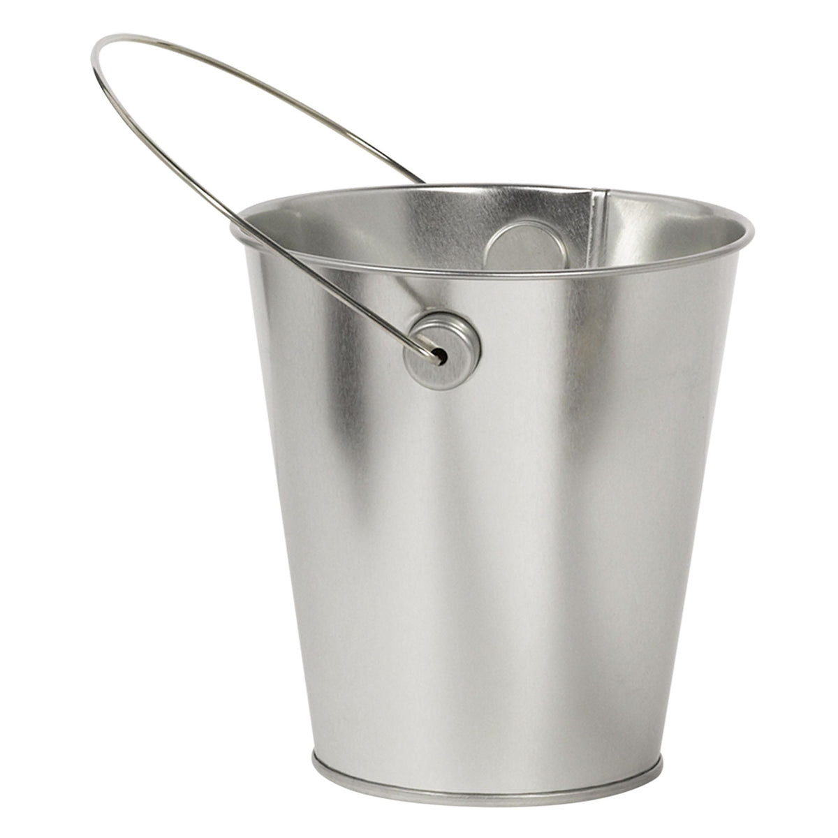 Silver 4 1/2" Metal Bucket with Handle