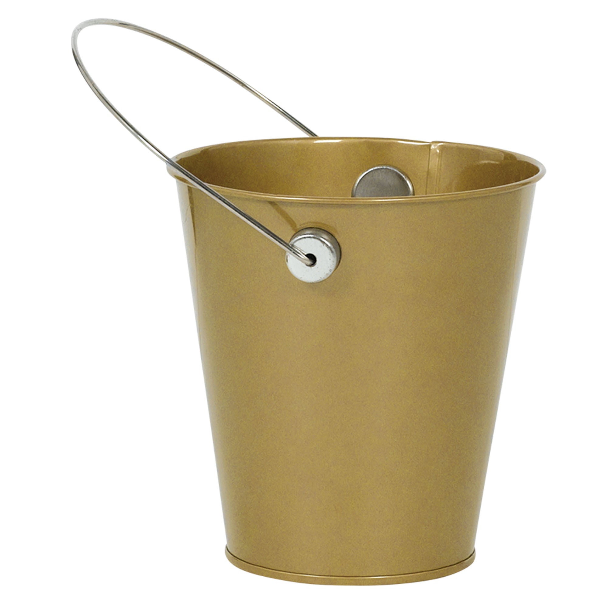 Gold 4 1/2" Metal Bucket with Handle