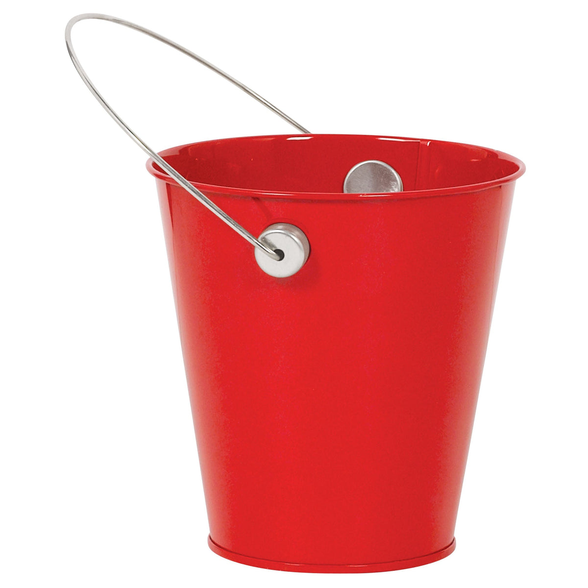 Apple Red 4 1/2" Metal Bucket with Handle