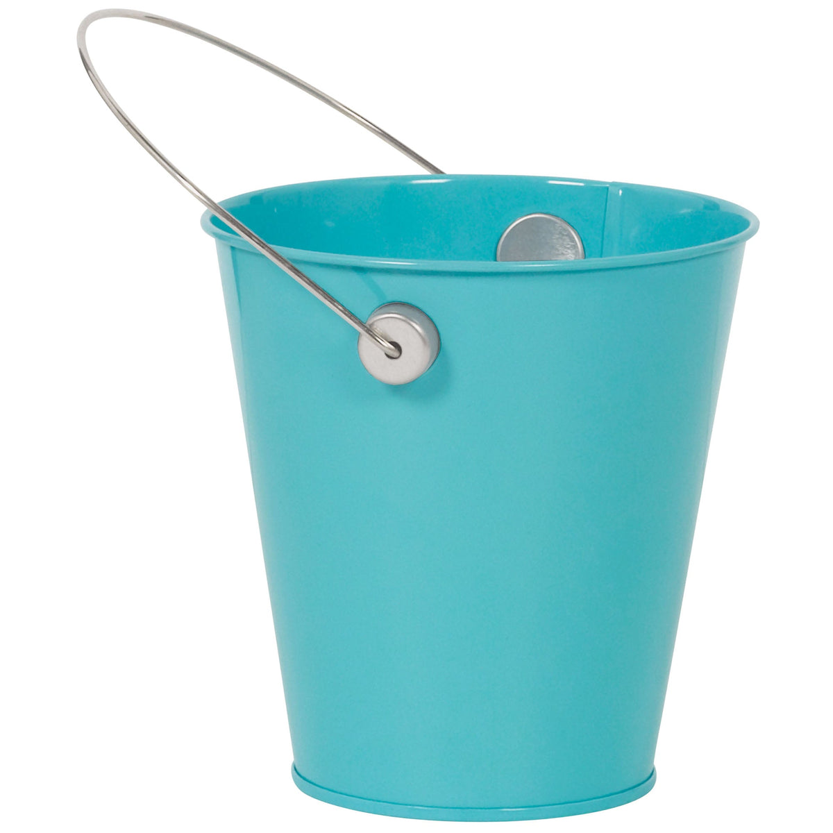 Caribbean Blue 4 1/2" Metal Bucket with Handle