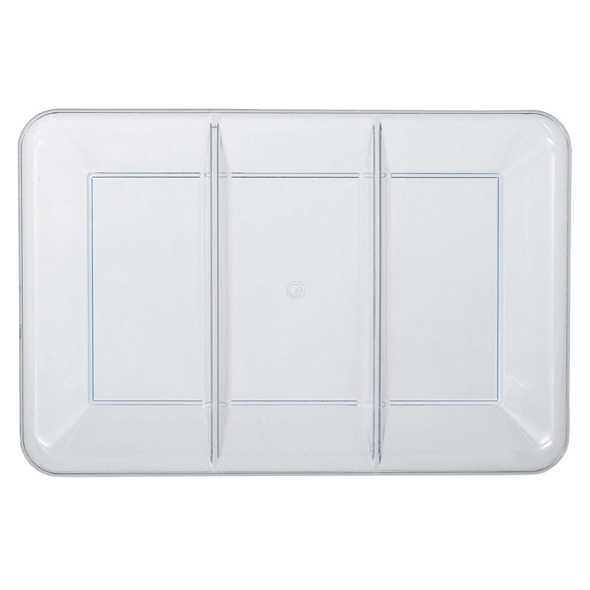 Clear Rectangular 9 1/2" x 14" Compartment Tray