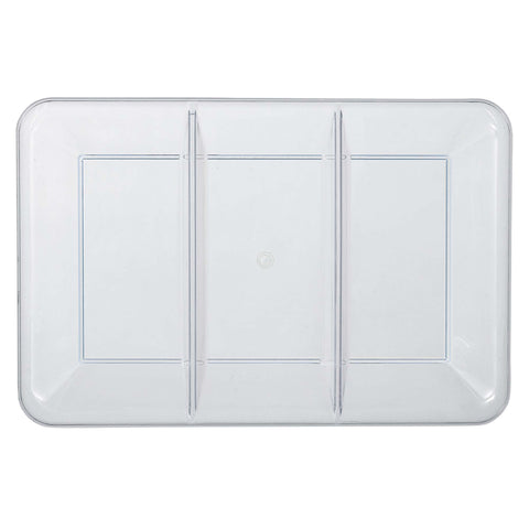 Clear Rectangular 9 1/2" x 14" Compartment Tray