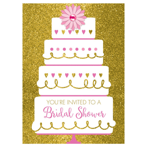 Bridal Shower Cake Jumbo Deluxe Invitations