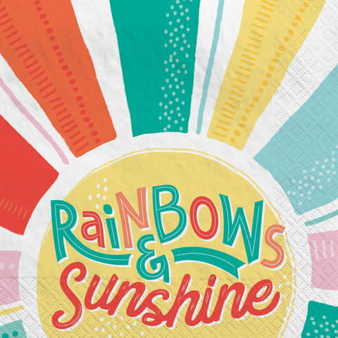 Retro Rainbow Luncheon Napkins Package of 16