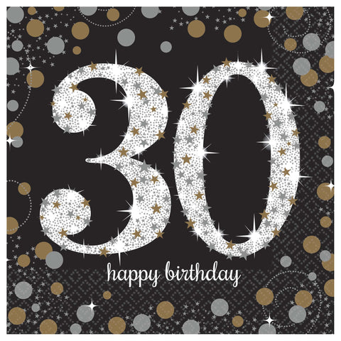 Sparkling Celebration 30th Birthday  Luncheon Napkins Package of 16