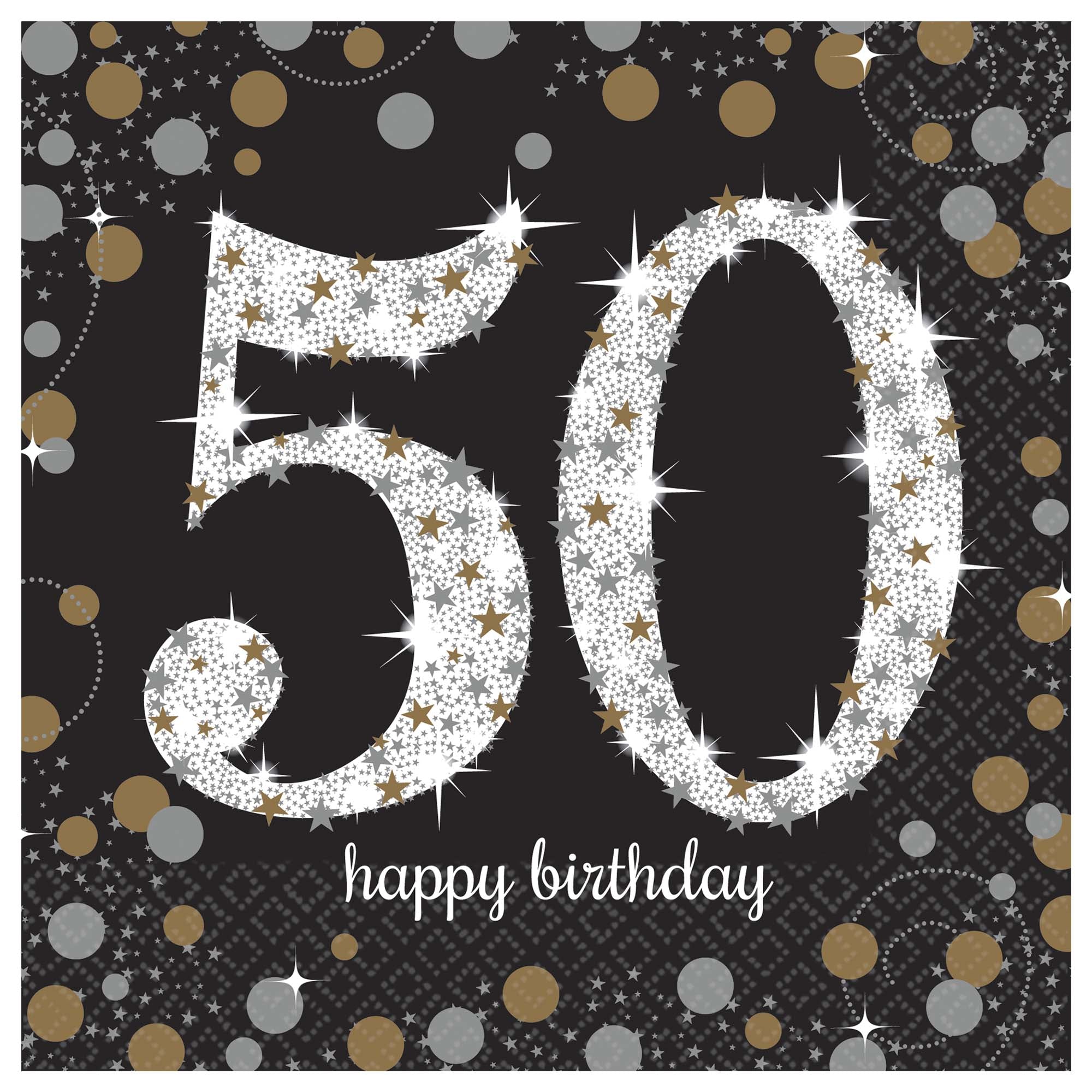 Sparkling Celebration 50th Birthday  Luncheon Napkins Package of 16