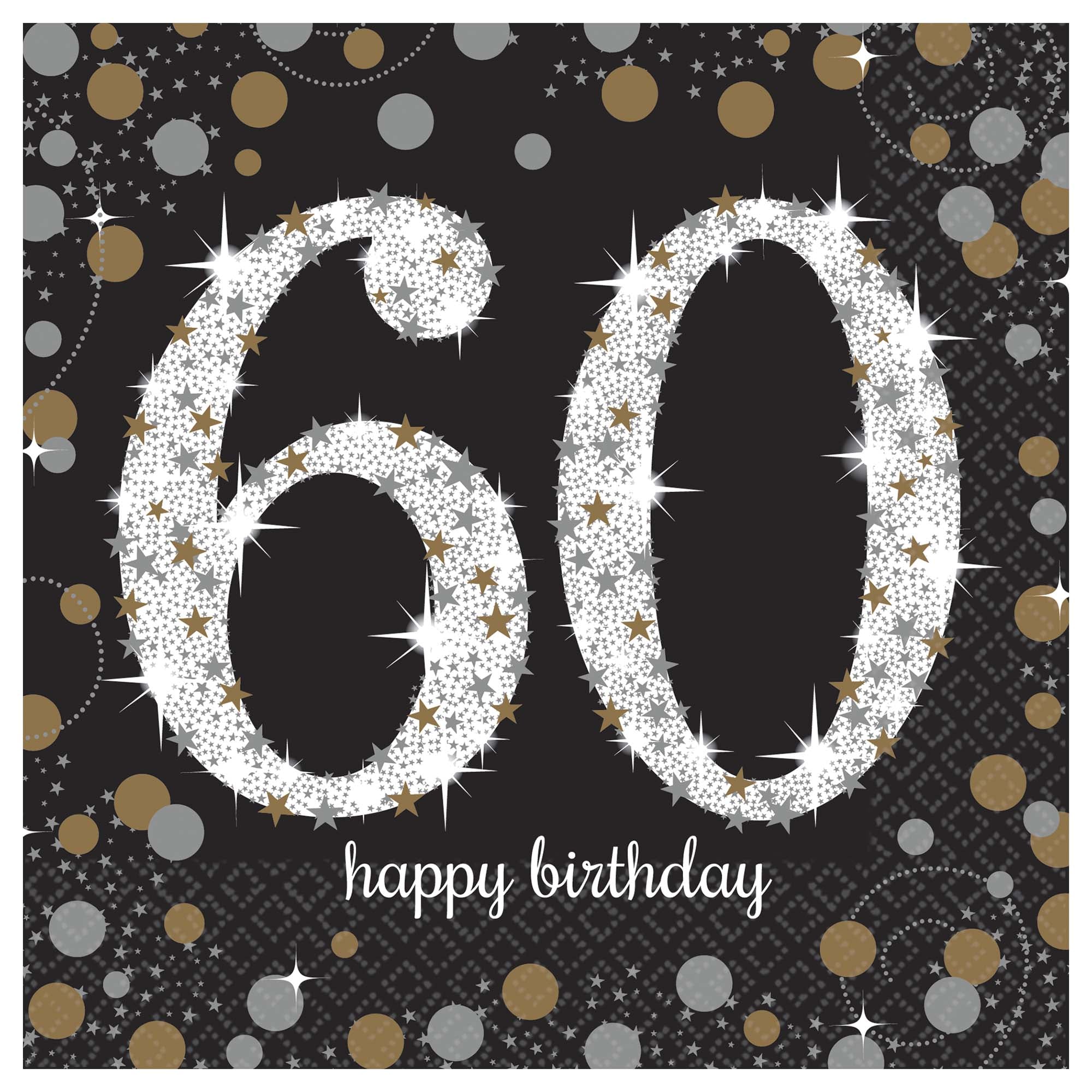 Sparkling Celebration 60th Birthday  Luncheon Napkins Package of 16