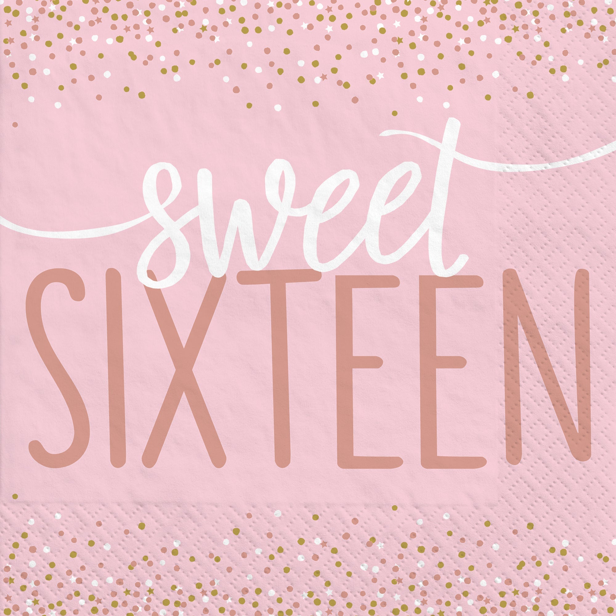 Sweet Sixteen Blush Luncheon Napkins Package of 16