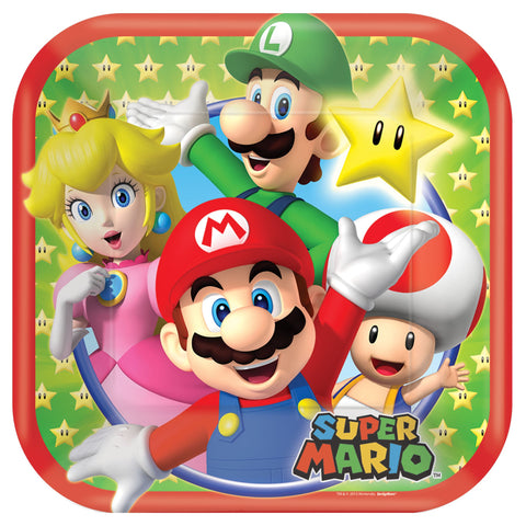 Super Mario Brothers™ 7" Square Plates Package of 8
