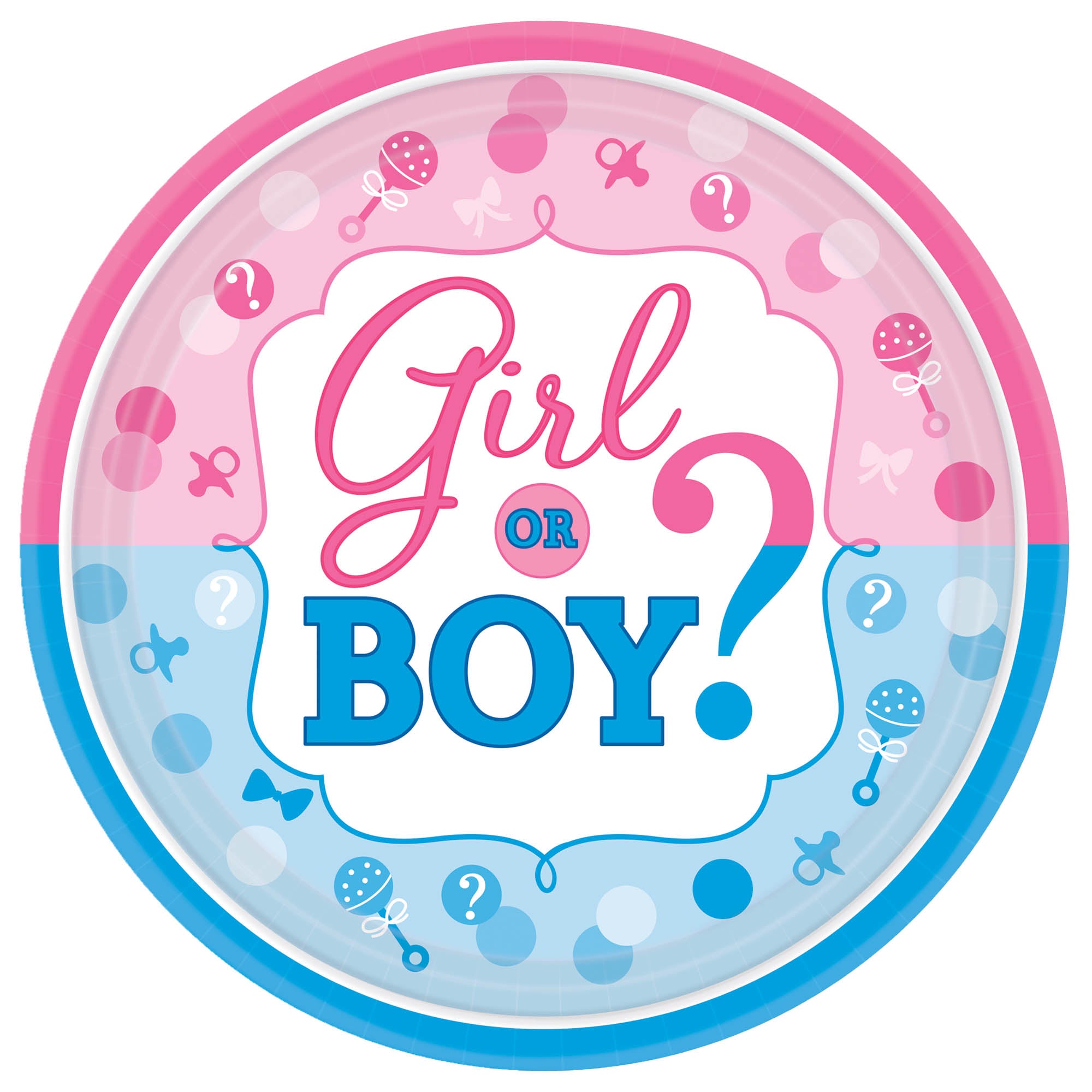 Girl or Boy? 7" Round Plates Package of 8