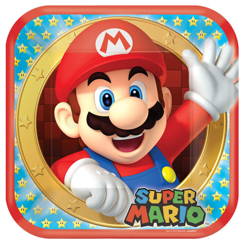Super Mario Brothers™ 9" Square Plates Package of 8