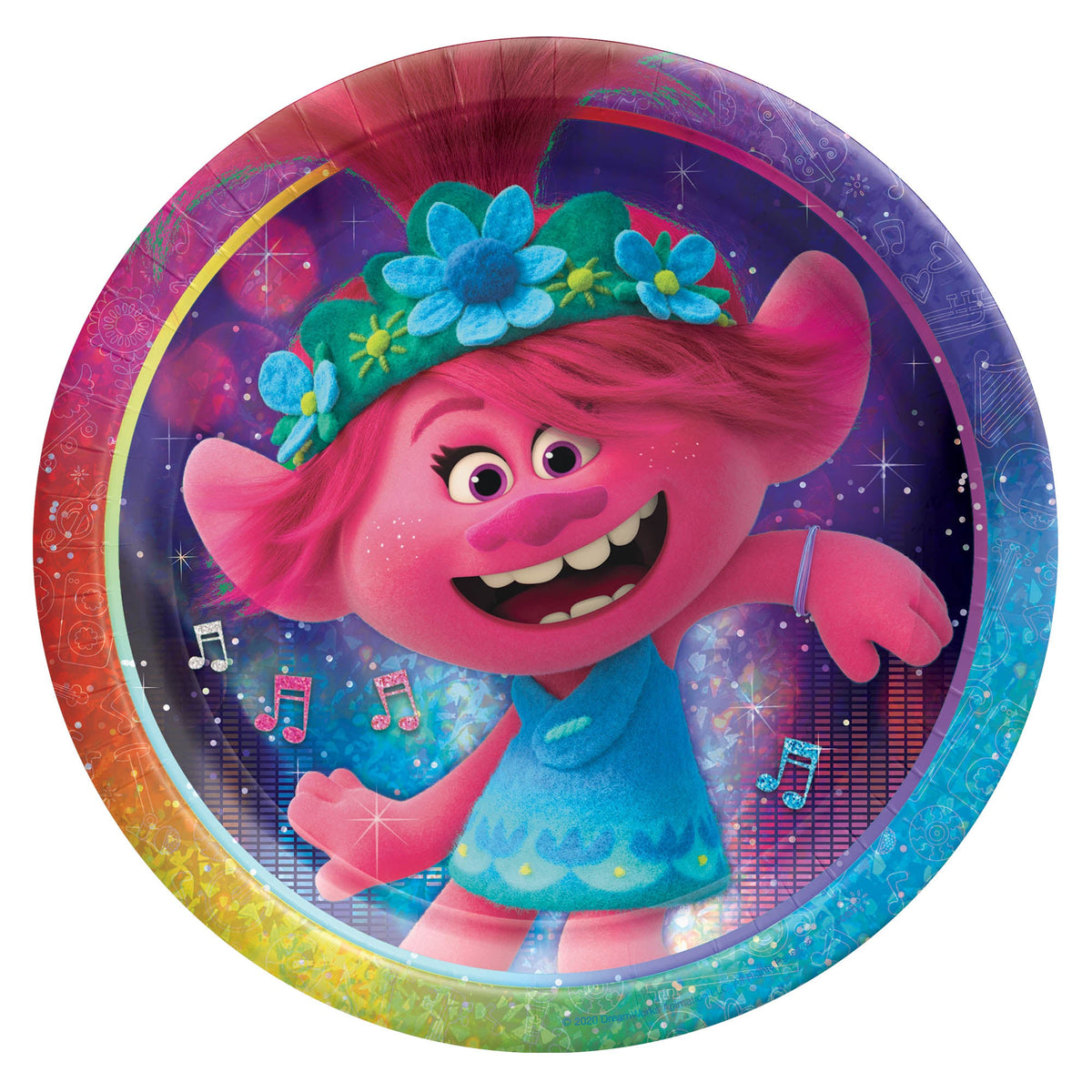 Trolls World Tour 9" Round Plates Prismatic Package of 8
