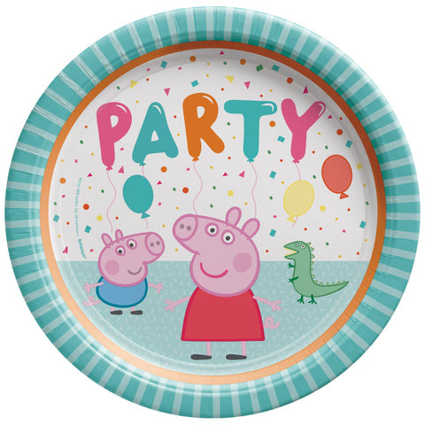 Peppa Pig Confetti Party 9" Round Plate Package of 8