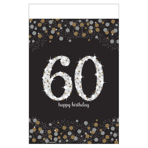 Sparkling Celebration 60th Birthday Plastic Table Cover