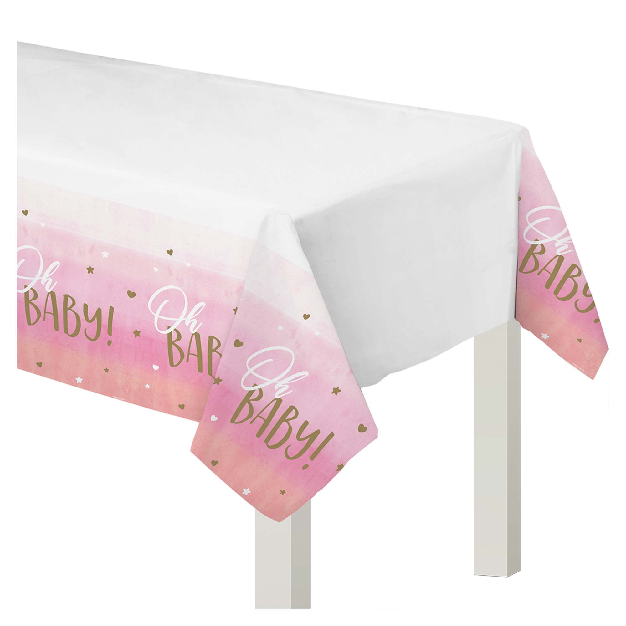 Oh Baby Girl Plastic 54" x 102" Table Cover