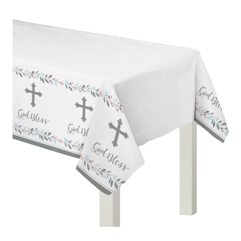 Holy Day" God Bless"  Religious themed Plastic Table Cover 54" x 102"
