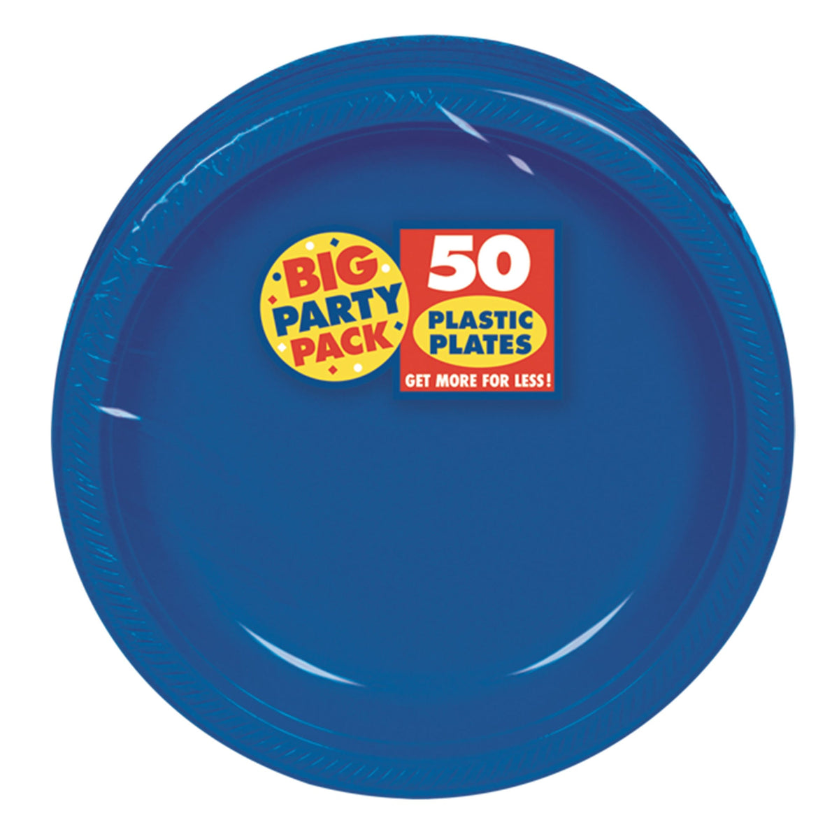 Royal Blue 7" Round Plastic Plates, 50 count