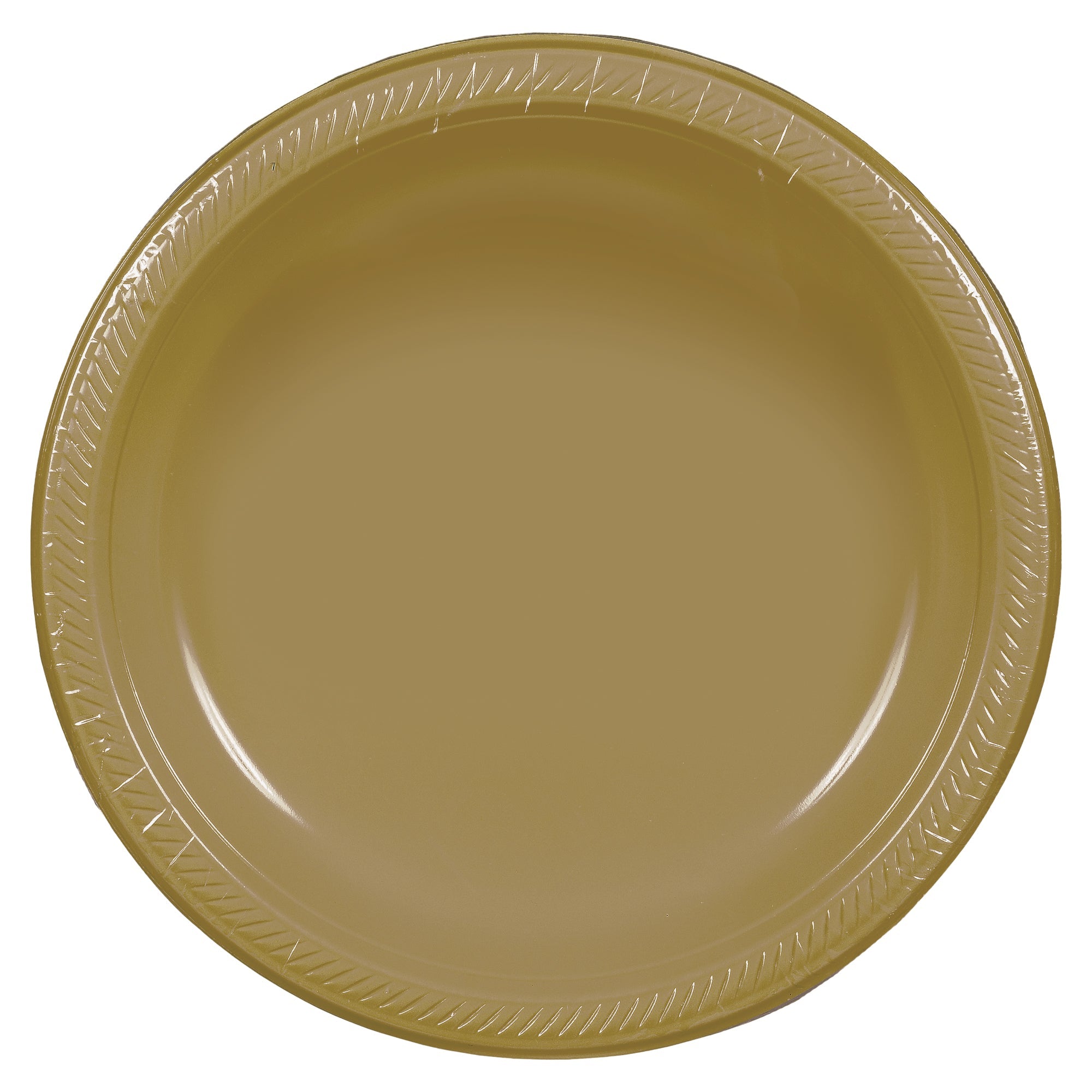 Gold 7" Round Plastic Plates, 50 count