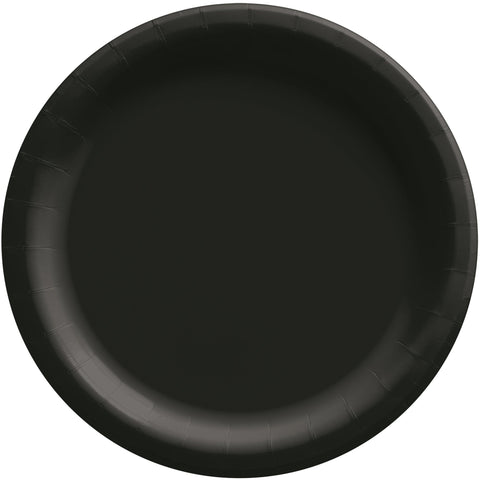 Jet Black 6 3/4" Round Paper Plates, 50 count