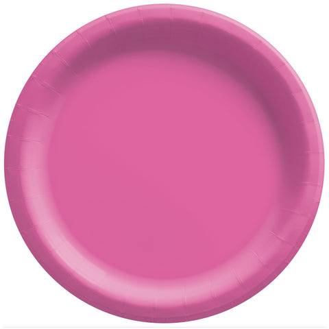 Bright Pink 6 3/4" Round Paper Plates, 20 count