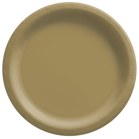 Gold 8 1/2" Round Paper Plates 50 count
