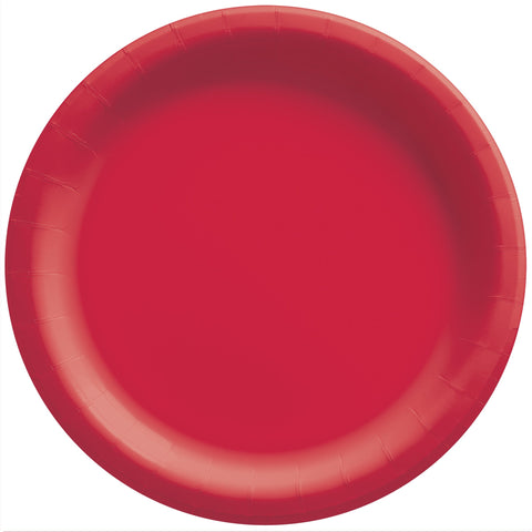 Red 8 1/2" Round Paper Plates 50 count