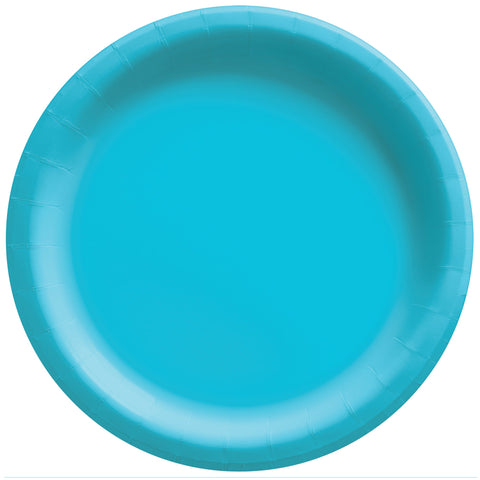 Caribbean Blue 8 1/2" Round Paper Plates 50 count