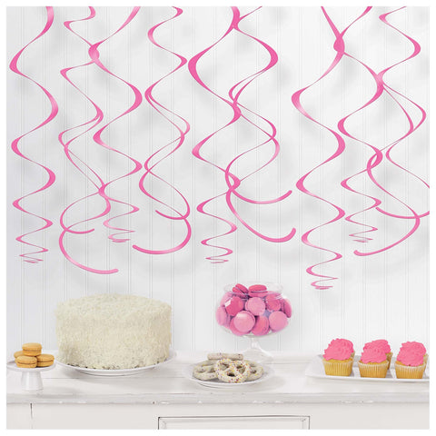 Bright Pink Plastic Swirl Decoration