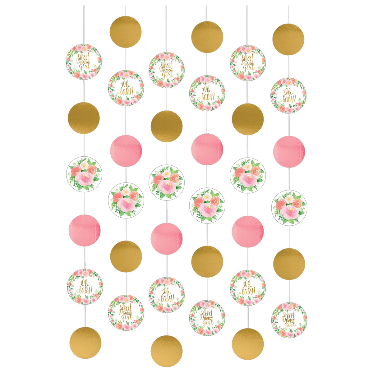 Floral Baby String Decorations Package of 6