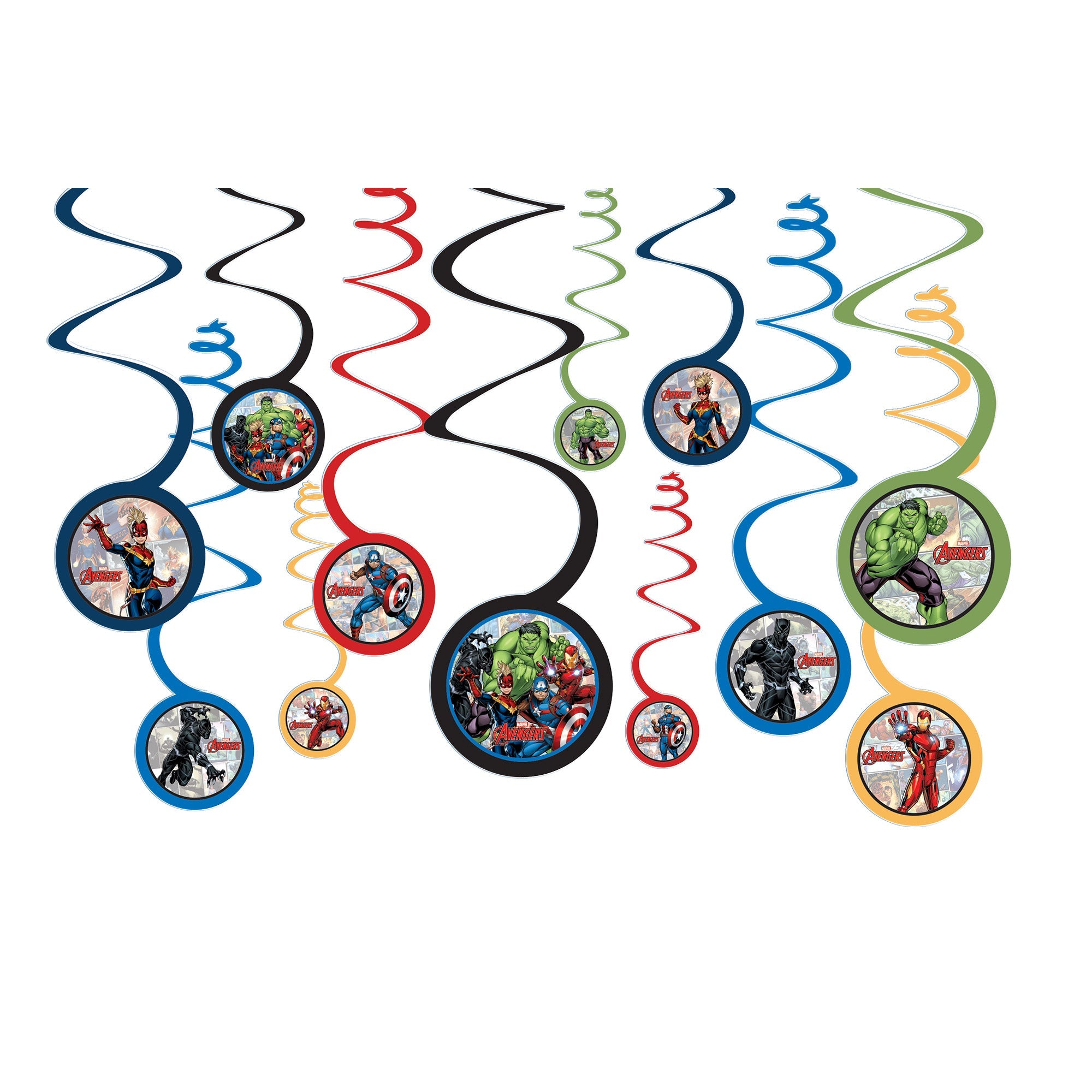 Marvel Avengers Powers Unite™ Spiral Decorations Package of 12