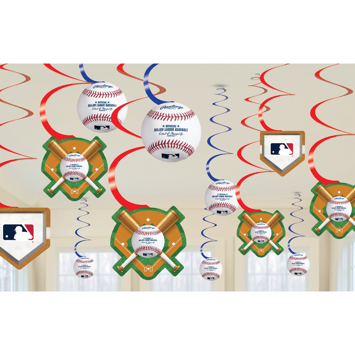 Rawlings™ Baseball Swirl Decorations Package of 12