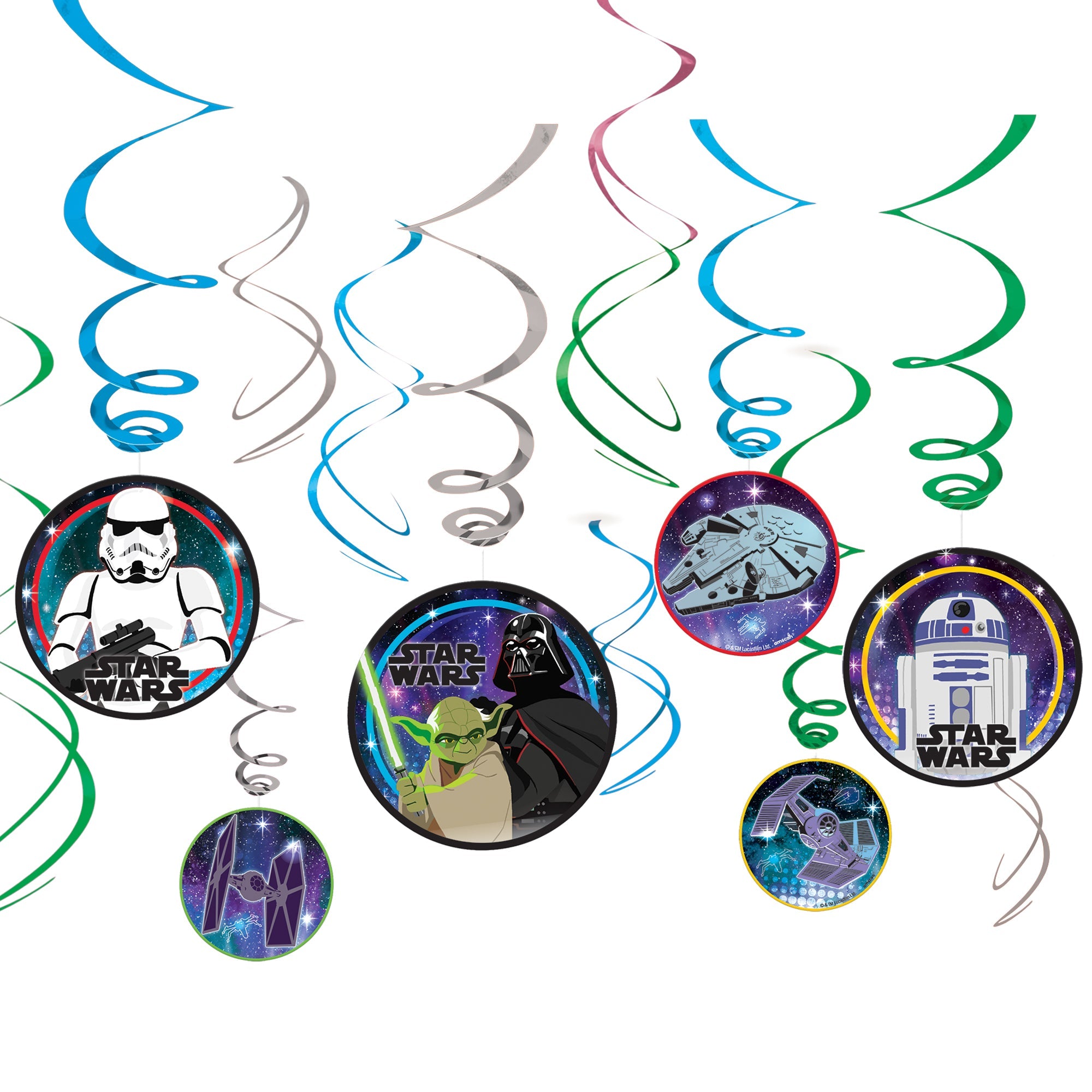 Star Wars™ Galaxy of Adventures Foil Swirl Decorations Package of 12